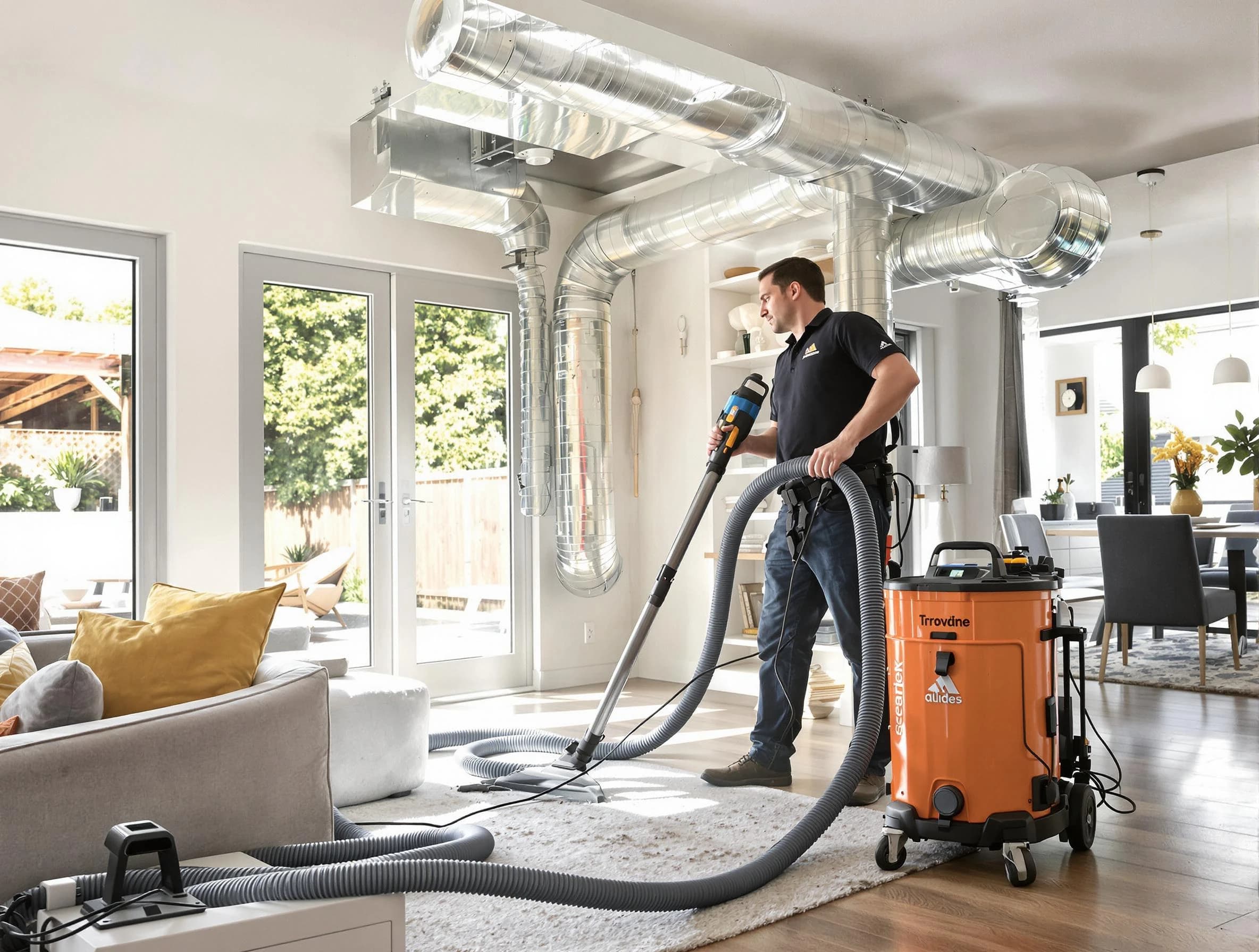 Sheridan Air Duct Cleaning specialist performing thorough residential duct cleaning using advanced equipment in Sheridan